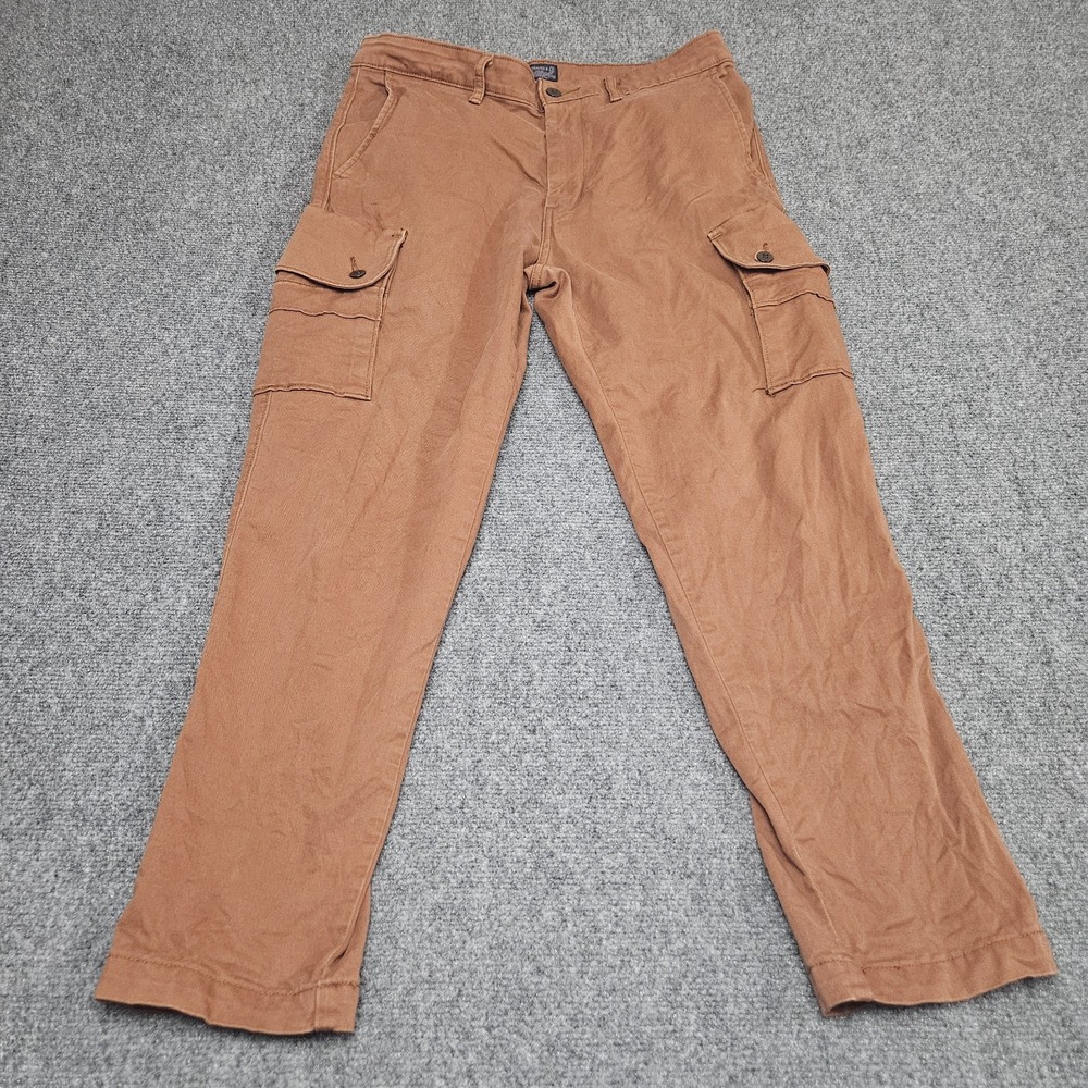 Levi Strauss Cargo Pants Mens 32x27 Brown Straight Leg Utility Workwear Casual
